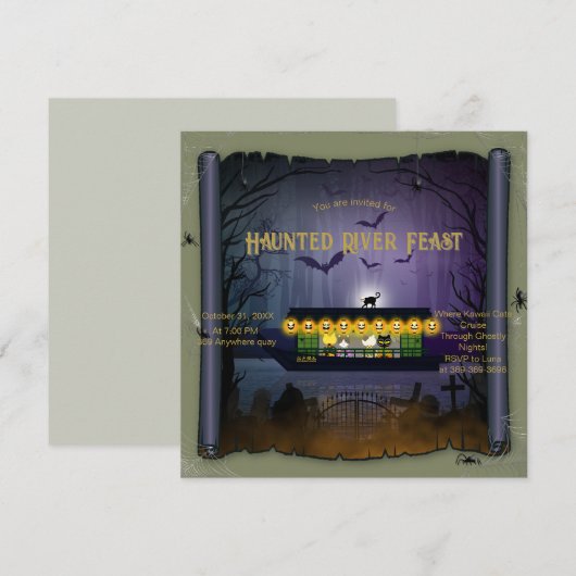 Ghoful Graveyard Cruise Einladung (Vorne/Hinten)