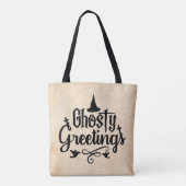 Ghoful Grüße Antike Aussehen Halloween Tasche (Rückseite)