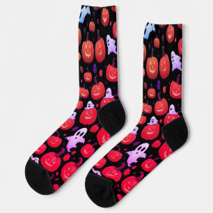 Ghoful Halloween Fun Socks Pink Socken