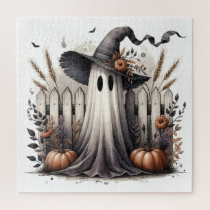 Ghoful Harvest - Eine Whimsischer Halloween-Szene Puzzle
