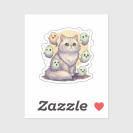 Ghoful Persian - Fluffy Persian Cat Halloween Aufkleber