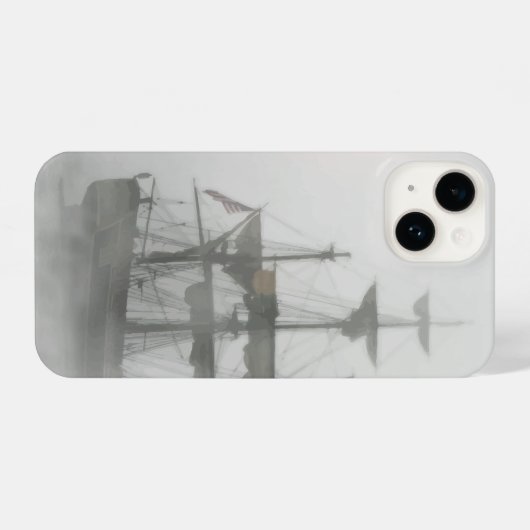 Ghoful Pirate Ship Gray Spuk Sailor iPhone Hülle (Rückseite (Horizontal))