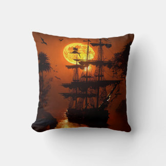 "Ghoful Pirate Ship Pillow" Kissen