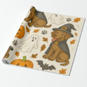 Ghoful Puppy Halloween Geschenkpapier (Ungerollt)