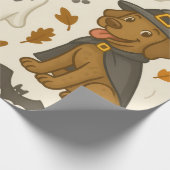 Ghoful Puppy Halloween Geschenkpapier (Ecke)