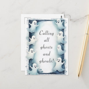 Ghoful Rahmen Design Halloween Spiralen Border Postkarte