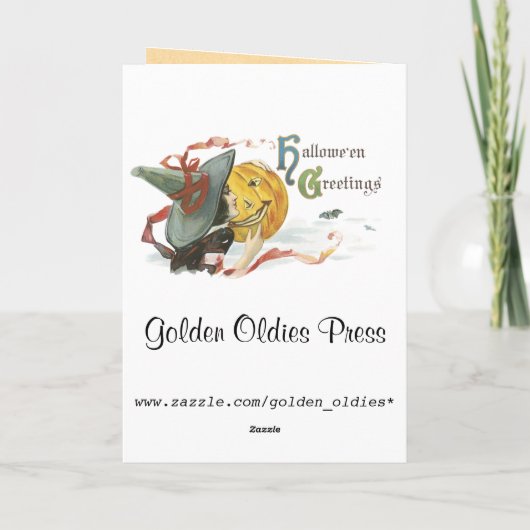 Ghoful Vintag Kids Halloween Card Karte (Rückseite)