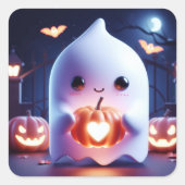 Ghosive Glow Quadratischer Aufkleber (Vorderseite)