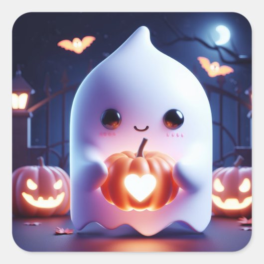 Ghosive Glow Quadratischer Aufkleber (Vorderseite)