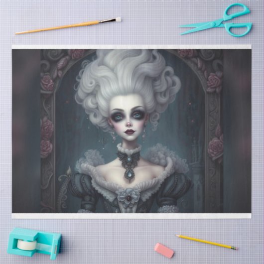 Ghosive Marie Antionette Halloween Decoupage Paper Seidenpapier (Basteln)