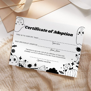 Ghost-Adoption Orange-Halloween-Party-Zertifikat