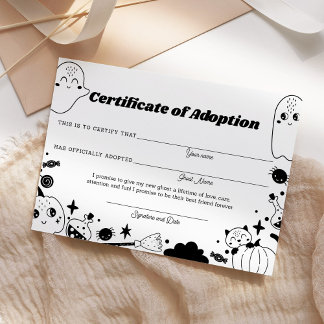 Ghost-Adoption Orange-Halloween-Party-Zertifikat