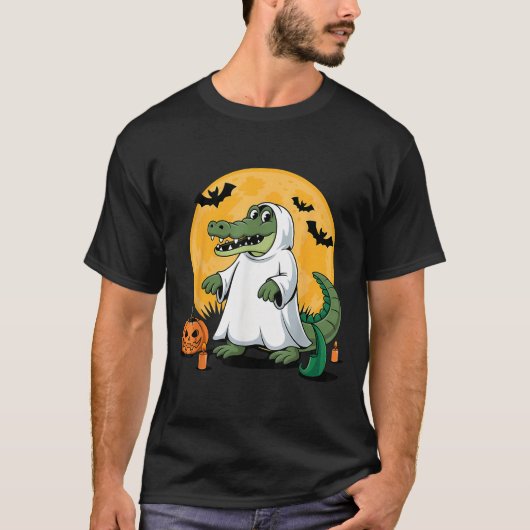 Ghost Alligator Halloween Soky Gator Liebhaber T-Shirt (Vorderseite)