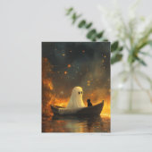 Ghost and a Cat in a Boat Postkarte (Stehend Vorderseite)
