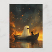 Ghost and a Cat in a Boat Postkarte (Vorderseite)