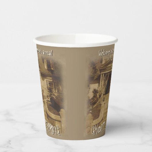 Ghost-Ansammlung-Halloween-Party Pappbecher (Links)