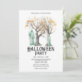 Ghost-Apparatur Kostümminze Halloween-Party Einladung (Stehend Vorderseite)