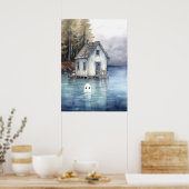 Ghost Art: Kleines Haus am See Poster (Küche)