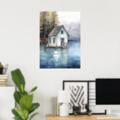 Ghost Art: Kleines Haus am See Poster (Heimbüro)