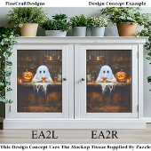 Ghost at Haunted Halloween Bar EA2R Decoupage Seidenpapier