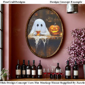Ghost at Haunted Halloween Bar EA2R Decoupage Seidenpapier