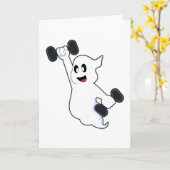 Ghost at Kraft Training mit Dumbells Karte (Gelbe Blume)