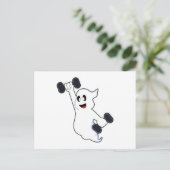 Ghost at Kraft Training mit Dumbells Postkarte (Stehend Vorderseite)