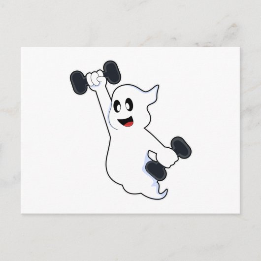 Ghost at Kraft Training mit Dumbells Postkarte (Vorderseite)