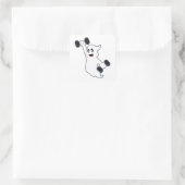 Ghost at Kraft Training mit Dumbells Quadratischer Aufkleber (Tasche)