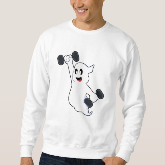 Ghost at Kraft Training mit Dumbells Sweatshirt (Vorderseite)