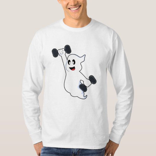 Ghost at Kraft Training mit Dumbells T-Shirt (Vorderseite)