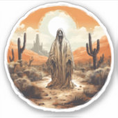 Ghost auf einem Coolen Geist der Wüste Aufkleber (Vorderseite)