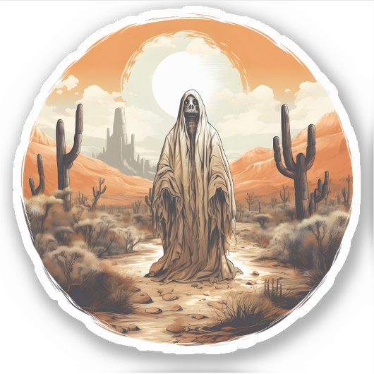 Ghost auf einem Coolen Geist der Wüste Aufkleber (Vorderseite)