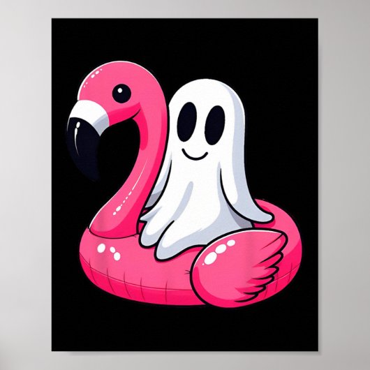 Ghost auf einem Pool Funny Spookoky Sommer Summerw Poster (Vorne)