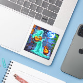 Ghost Aufkleber (Laptop mit iPhone)