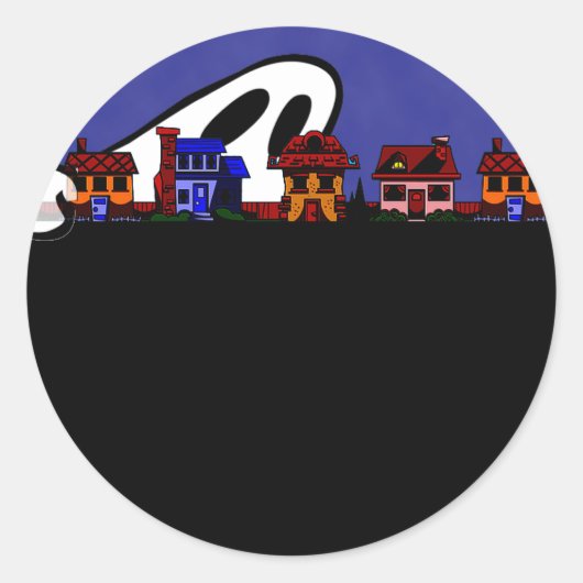 Ghost Avenue Halloween Runder Aufkleber (Vorderseite)