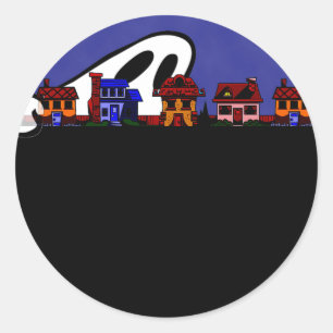 Ghost Avenue Halloween Runder Aufkleber