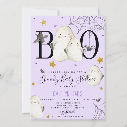 Ghost Baby Shower Einladung (Vorderseite)