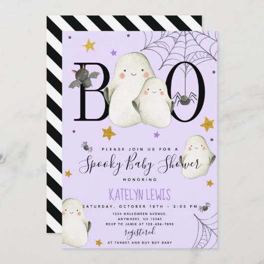 Ghost Baby Shower Einladung (Vorne/Hinten)
