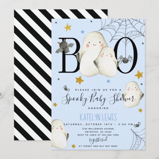 Ghost Baby Shower Einladung (Vorne/Hinten)