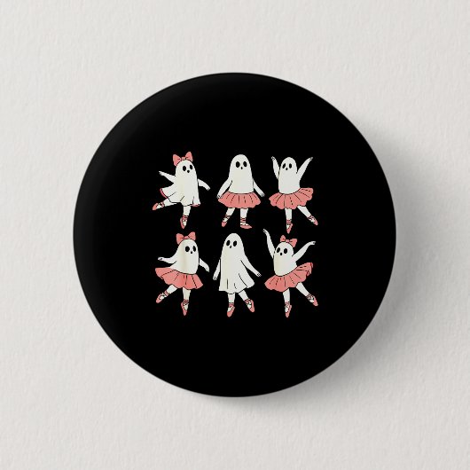 Ghost Ballerina Ballet Dance Teacher Halloween Cos Button (Vorderseite)