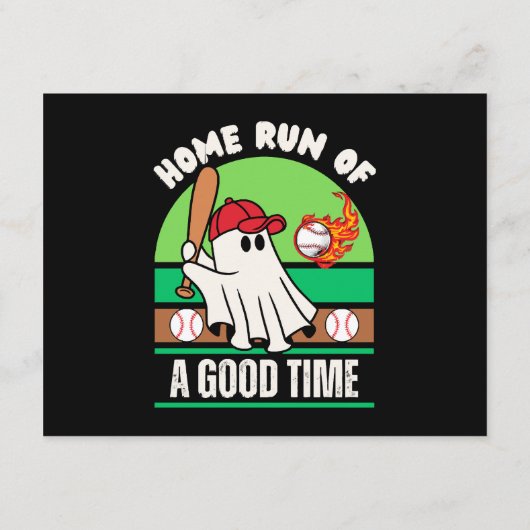 Ghost Baseball Player Halloween Begleitkarte (Rückseite)