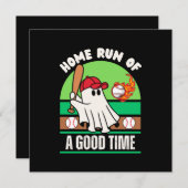 Ghost Baseball Player Halloween Einladung (Vorne/Hinten)