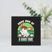 Ghost Baseball Player Halloween Einladung (Stehend Vorderseite)