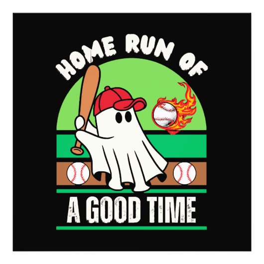 Ghost Baseball Player Halloween Fotodruck (Vorne)