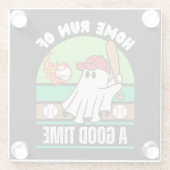 Ghost Baseball Player Halloween Glasuntersetzer (Rückseite)