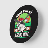 Ghost Baseball Player Halloween Runde Wanduhr (Winkel)