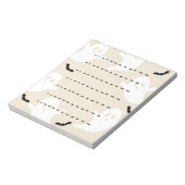 Ghost Bat Dashed Line Halloween Blank Notizblock (Rotiert)