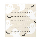 Ghost Bat Dashed Line Halloween Blank Notizblock (Vorderseite)