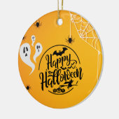 GHOST BAT SPIDER WEB ILLUSTRATION HALLOWEEN KERAMIK ORNAMENT (Links)